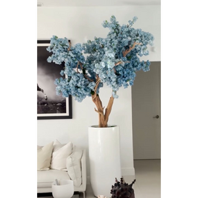 Matte White St. Tropez Vase with Blue Cherry Blossom Release