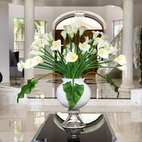 Elegant Vase with Multiple White Calla Lilies