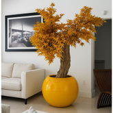 NEW – Japanese Maple Tree in Yellow Globe Vase (Gloss Finish)