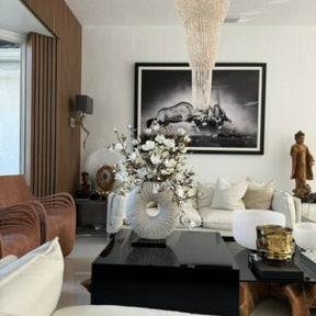 Large Eternity Vase with Magnolias and Floating Wood