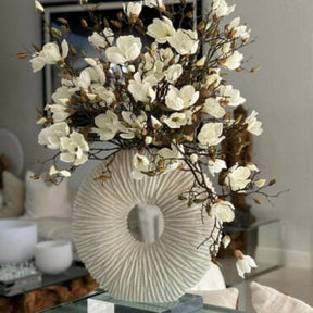 Large Eternity Vase with Magnolias and Floating Wood
