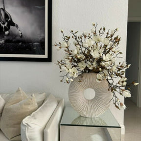 Large Eternity Vase with Magnolias and Driftwood