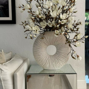 Large Eternity Vase with Magnolias and Floating Wood