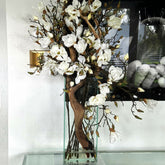 White Magnolia Vase in Modern Home 20"