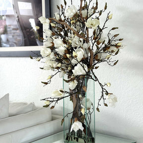 White Magnolia Vase in 20-Inch Tall Modern Home