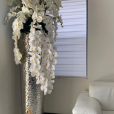 Cascading Phalaenopsis Orchids in Extra Tall Hammered Vase