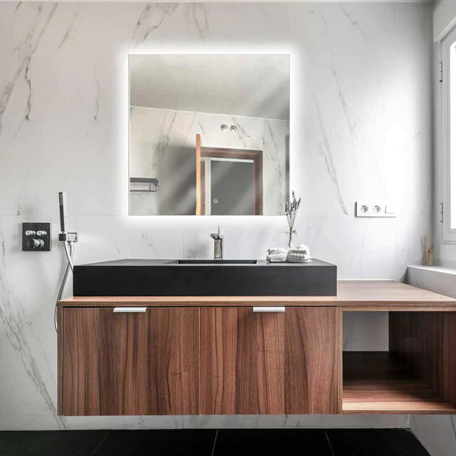 Slim Square Mirror with LED 60x60cm